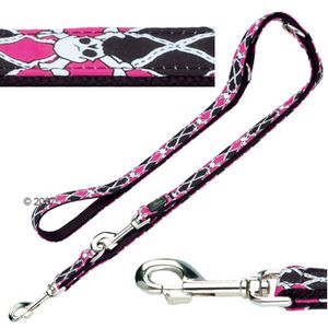 Hunter Adjustable Dog Leash Krazy Skull Pink