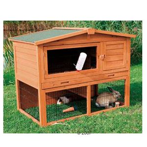Rabbit Hutch Natura 120 with Pitched Roof & Ground Enclosure